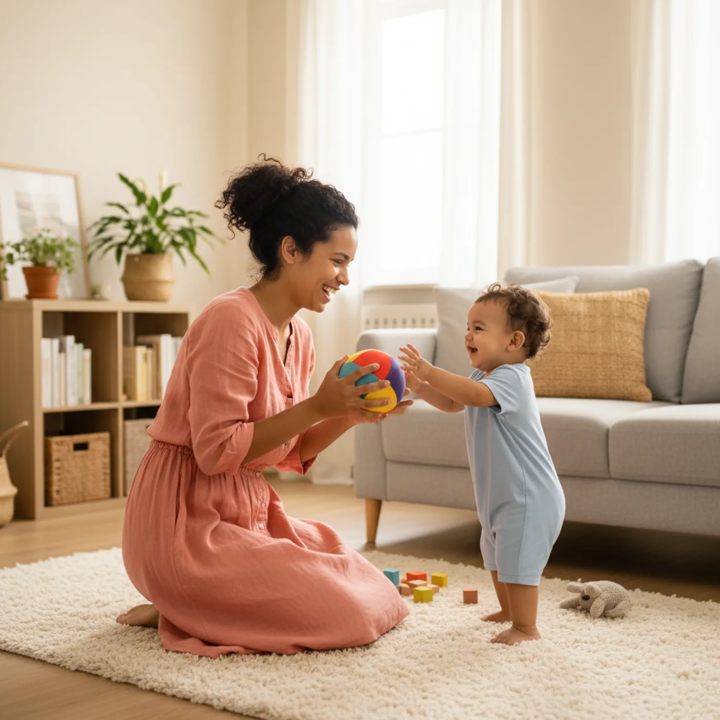 Babá brincando com uma criança
